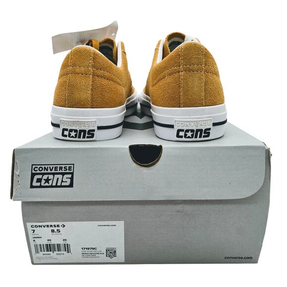 NEW Converse One Star Pro Ox Suede Sunflower Gold Wheat White Shoes Men Size 7 - Picture 7 of 11